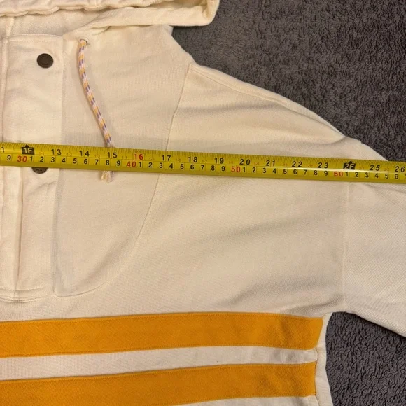 Faherty Womens Daybreak French Terry Hoodie 1/4 Snap Kangaroo Pocket Medium - Picture 14 of 16